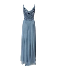 Quiz Women's Cowl Neck Mesh Skirt Maxi Dress