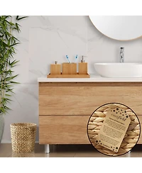 Casafield Seagrass Waste Basket - Natural, Woven Trash Can for Garbage the Bathroom, Bedroom, Laundry Room, Home Office