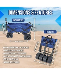 Mac Sports Collapsible Folding All Terrain Outdoor Beach Utility Wagon Cart