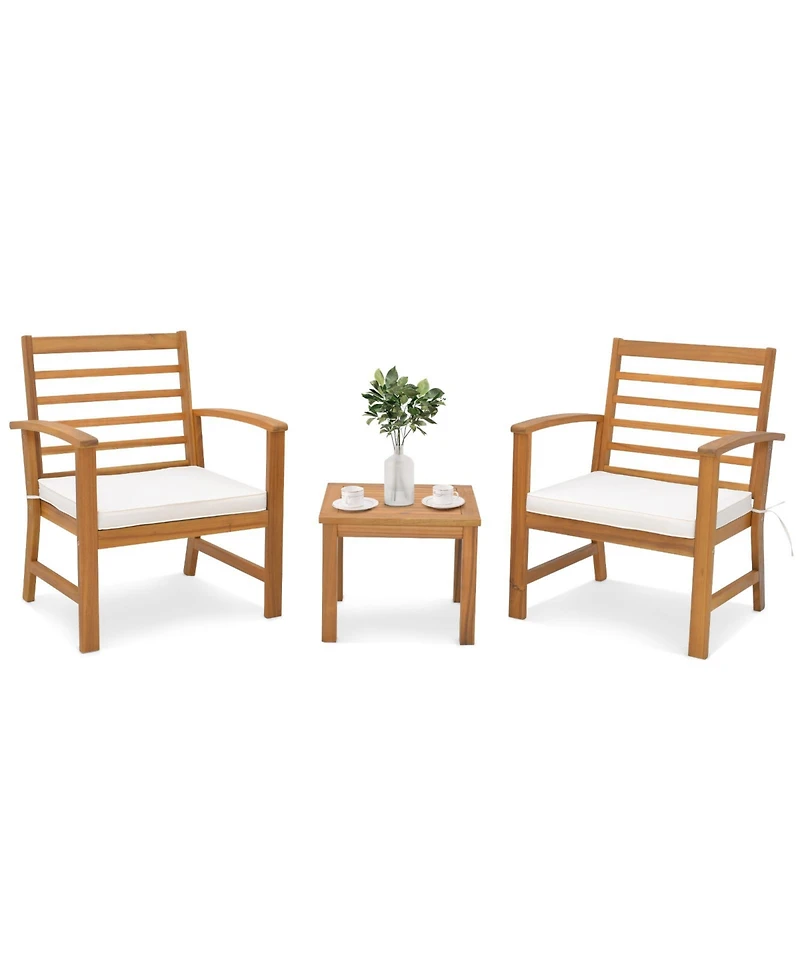Gouun 3 Pieces Outdoor Furniture Set with Soft Seat Cushions