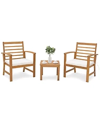 Gouun 3 Pieces Outdoor Furniture Set with Soft Seat Cushions