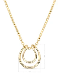 Devata Loop Pendant Chain Necklace in 14K Gold, 16 in adj to 18 in, approx. 4.2 grams