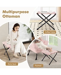 Gouun Modern Accent Chair with Folding Footrest and Head Pillow