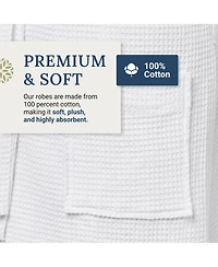 Ben Kaufman Velour Kimono Bathrobes - 100% Cotton Shawl Collar Spa Robes with Monogram Options - Soft & Luxury Gifts for Men & Women, Waffle Style