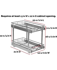 Florida Brands Pull Out Cabinet Organizer 2 Tier with Chrome Finish 12.5 x 21 In