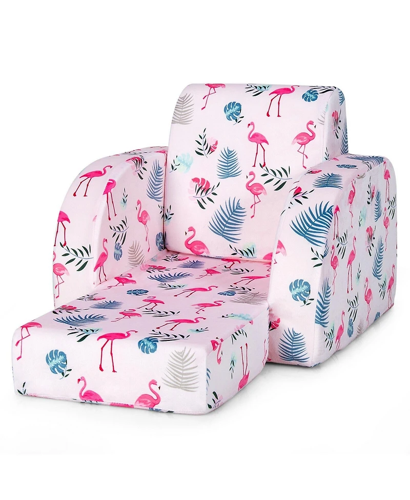Gouun 3-in-1 Convertible Kid Sofa Bed Flip-Out Chair Lounger for Toddler