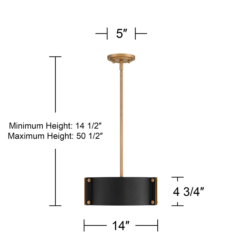 Possini Euro Design Arabela 14" Modern Industrial Pendant Chandelier Ceiling Light Fixture Dining Room Over Table Kitchen Island Foyer Drum Hanging 3-