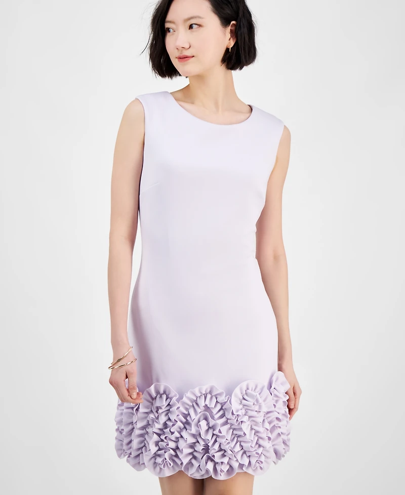 Donna Ricco Ruffled-Hem Sheath Dress