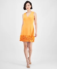 Donna Ricco Ruffle-Hem Sheath Dress