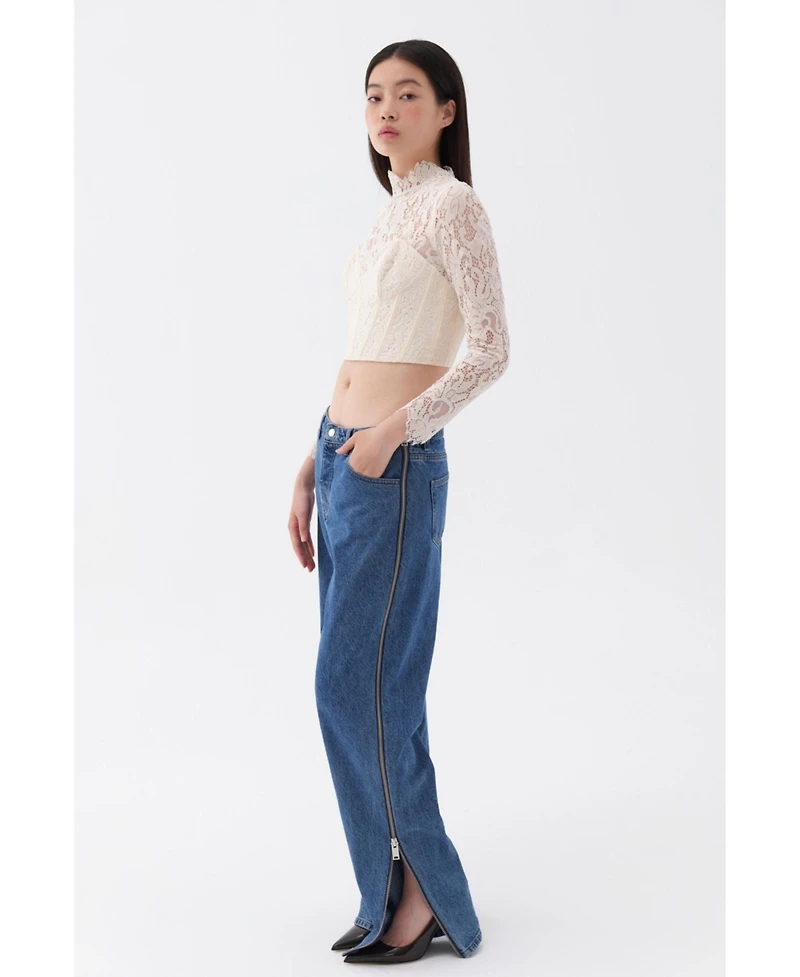 Nocturne Women's Corset-Look Lace Blouse
