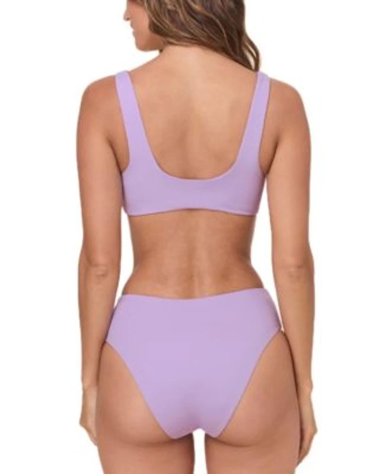 Andie Womens Delray Scoop Neck Bikini Top High Waist High Cut Bikini Bottoms