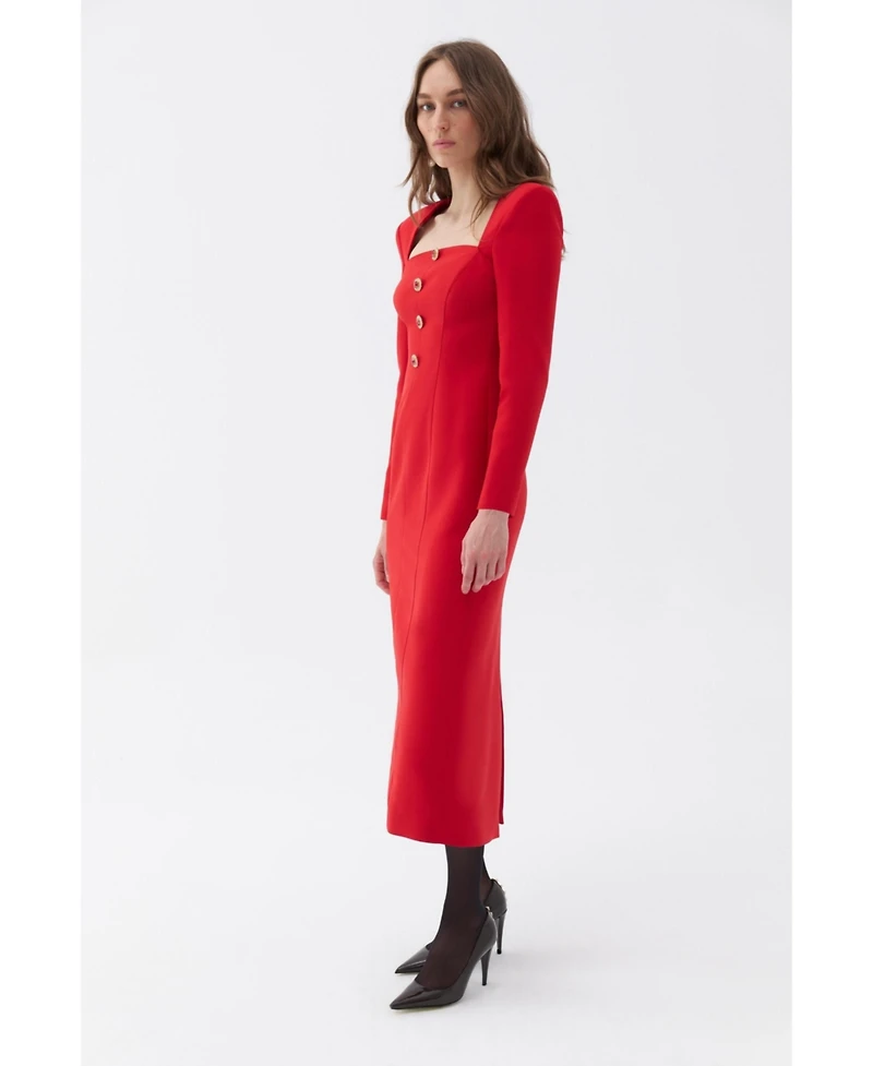 Nocturne Women's Square Neck Midi Dress
