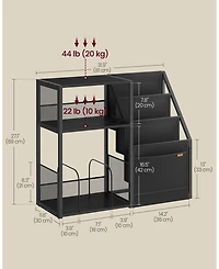Slickblue 3-Tier Record Player Stand with Vinyl Storage for 140 Albums, End Table Living Room or Bedroom