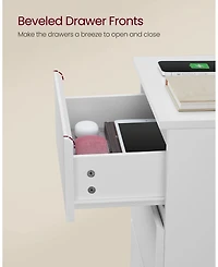 Slickblue Nightstand with Charging Station for Convenient Power Access and Sleek Design