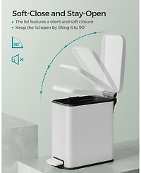 1.3 Gallon Small Bathroom Trash Can with Lid for Compact Waste Storage