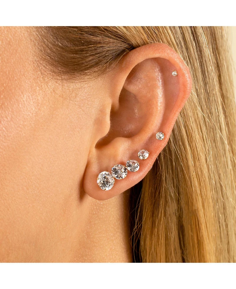 Solitaire Stud Earring 14K - 14k white gold