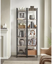 Slickblue Narrow 5-Tier Bookshelf, Small Multi-Tier Bookcase for Living Room & Bedroom