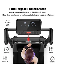 Gymax Folding 2.25HP Electric Treadmill Running Machine w/ Led Display