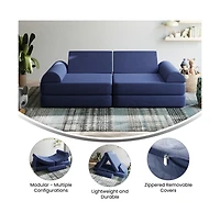 Emma+Oliver Conner Modular Play Couch For Kids With Convertible 6-Piece Design And Soft Foam Cushions