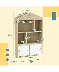 Qaba Kids Bookshelf and Toy Storage for Playroom, Children's Room