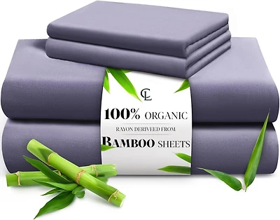 LuxClub Bamboo Sheets - 100% Derived Rayon, Cooling, Ultra Soft