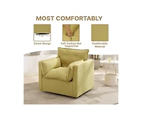 gaomon Uphosltered 360° Swivel Accent Armchair, Modern Accent Chair with Thick Cushion, Oversized Single Sofa Chair for Living Room & Office, Com