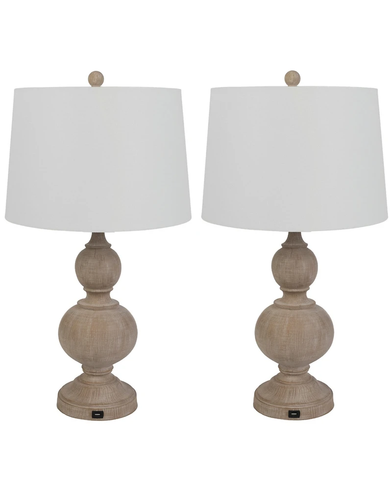 Lavish Home 27.17" Usb Charging Led Table Lamp Set