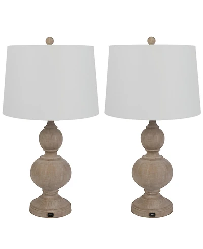 Lavish Home 27.17" Usb Charging Led Table Lamp Set