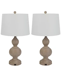 Lavish Home 27.17" Usb Charging Led Table Lamp Set