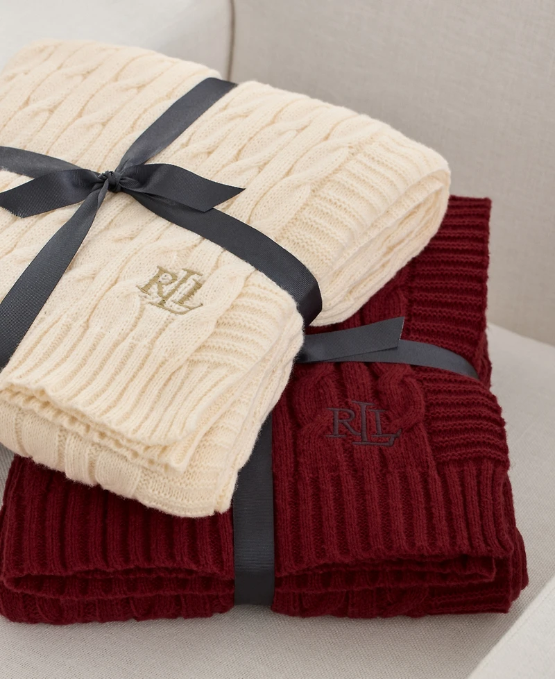 Lauren Ralph Lauren Jamie Cable-Knit Throw, 50" x 60"