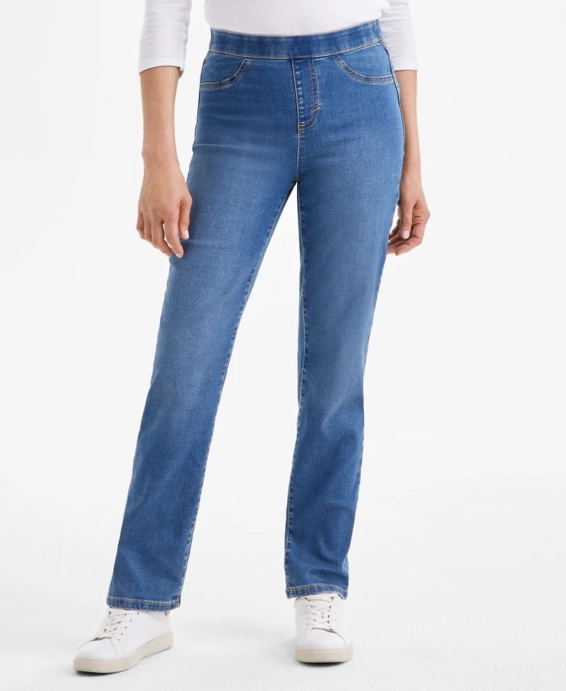 Style & Co Women's Mid-Rise Straight Pull-On Jeans, Exclusively at Macy's