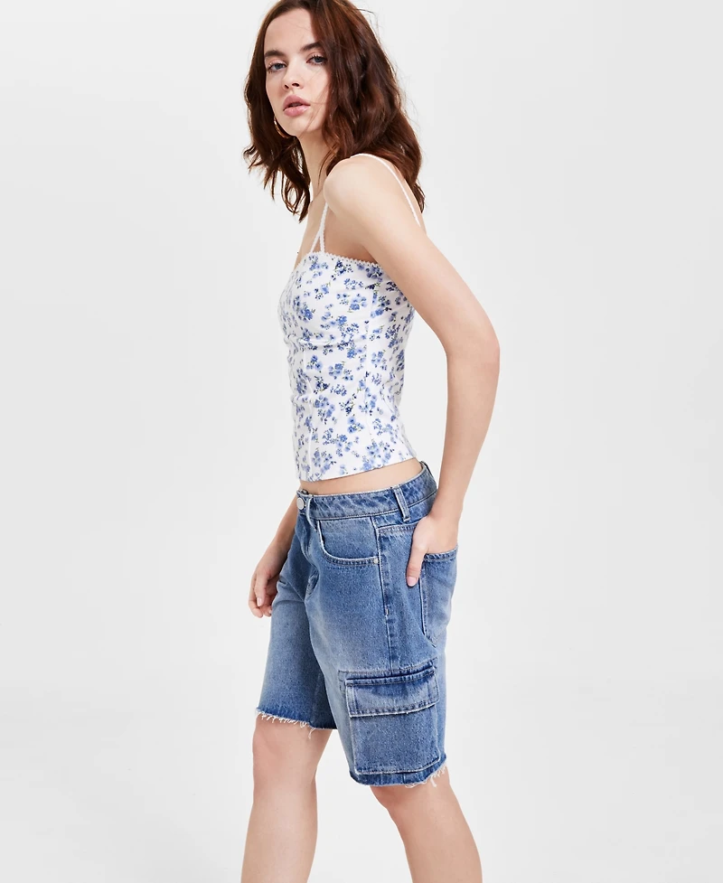 Indigo Rein Juniors' Cargo Denim Jorts