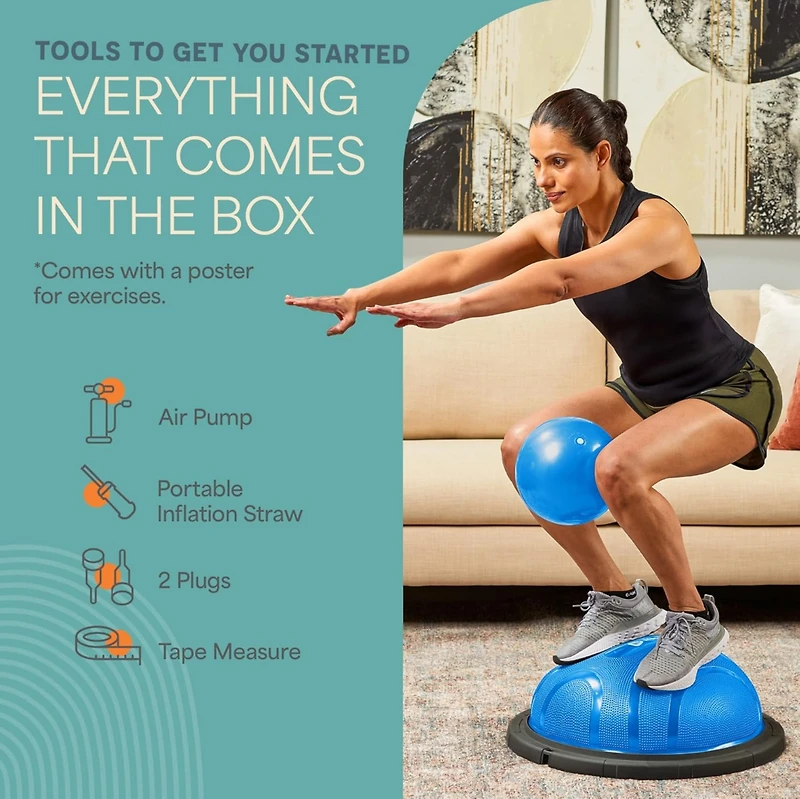 LifePro Half Balance Ball Trainer - Stability Ball for Full Body Workout & Physical Therapy Exercise