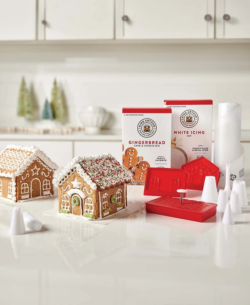 King Arthur Baking Company Gingerbread 3-Piece House Pop-Out Cutters and Kid's Apron Set