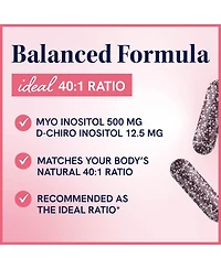 Myo-Inositol & D-Chiro Inositol for Hormone Balance for Women | Microbeadlet Technology to Regulate Menstrual Cycle & Support Ovarian Health | Myo Ino