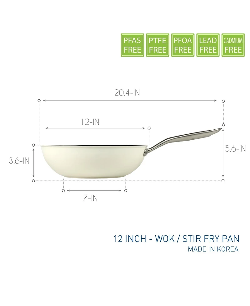 Techef - ValenCera - 12 Inch Wok/Stir-Fry Pan with Cover