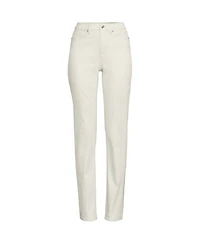 Lands' End Women's High Rise Metallic Coated Denim Straight Leg Jeans