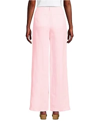 Lands' End Women's High Rise Wide Leg Linen Pleated Pants