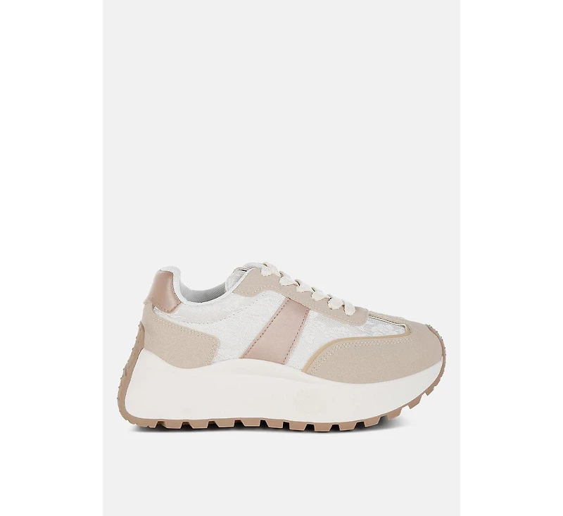 Squeaker Chunky Anti-Skid Lace-Up Sneakers Women