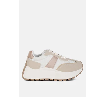 Squeaker Chunky Anti-Skid Lace-Up Sneakers Women