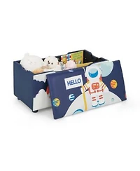 Gouun Kids Wooden Upholstered Toy Storage Box With Removable Lid