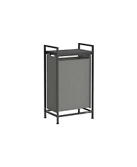 Slickblue Laundry Hamper with Top Shelf, Pull-Out Bags & Metal Frame, 2 Removable Oxford Fabric Baskets