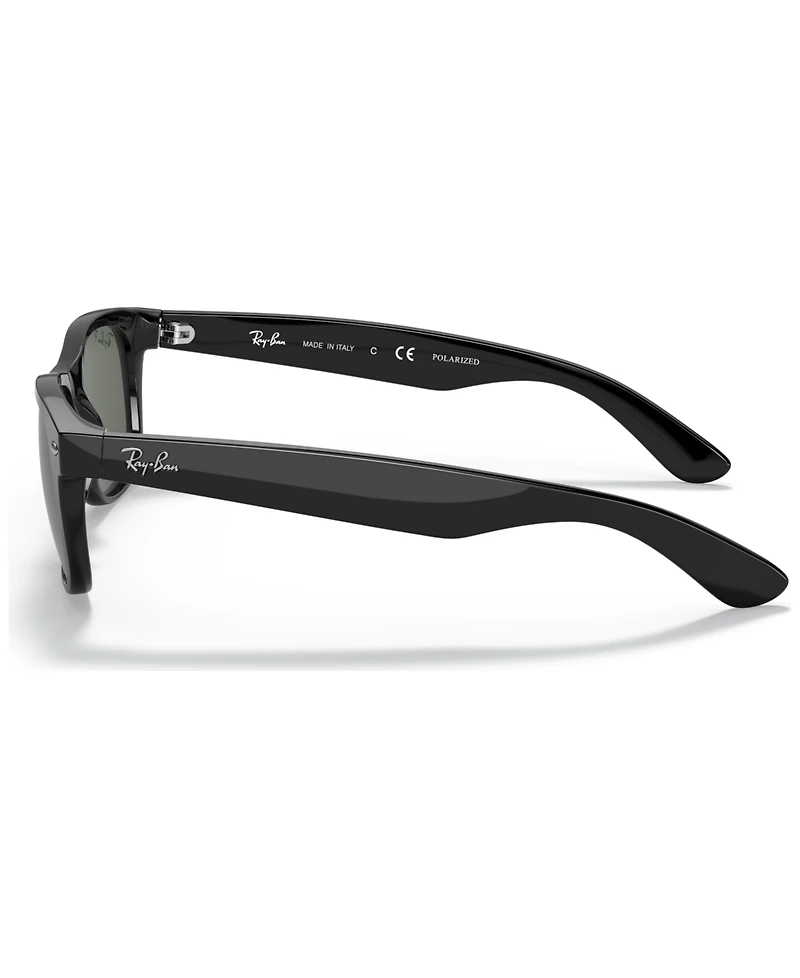 Ray-Ban Unisex Polarized Low Bridge Fit Sunglasses, RB2132F New Wayfarer Classic 55
