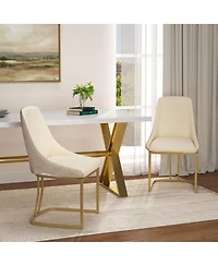 Boyel Living Modern Dining Side Chair with Metal Legs and Swivel Leveling Feet (Set of 2)