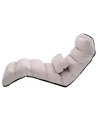 Gouun Folding Lazy Sofa Chair Stylish Sofa Couch Beds Lounge Chair W/Pillow