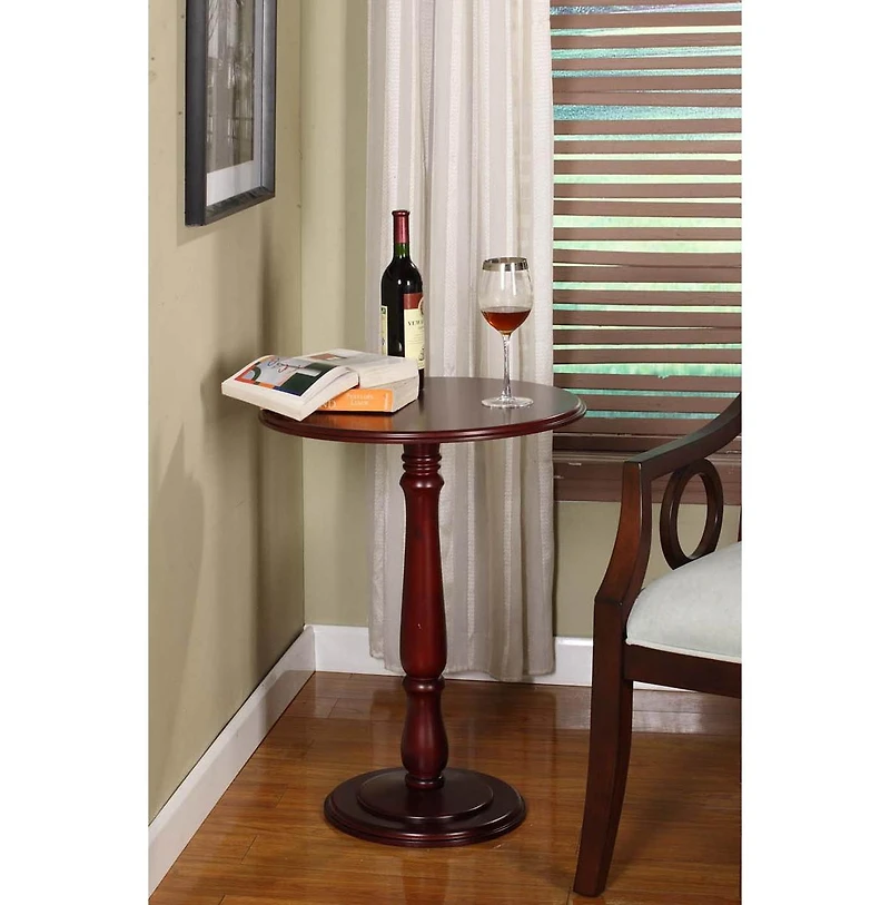 Kings Brand Furniture - Dark Cherry Finish Wood Plant Stand Accent Side End Table
