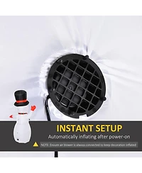 Homcom 8' Christmas Inflatable Waving Snowman Yard Decorations w/ Led Lights