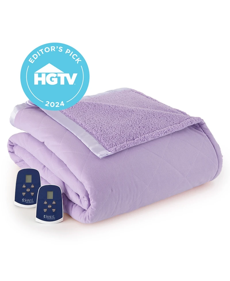 Shavel Reversible Micro Flannel to Sherpa Electric Blanket