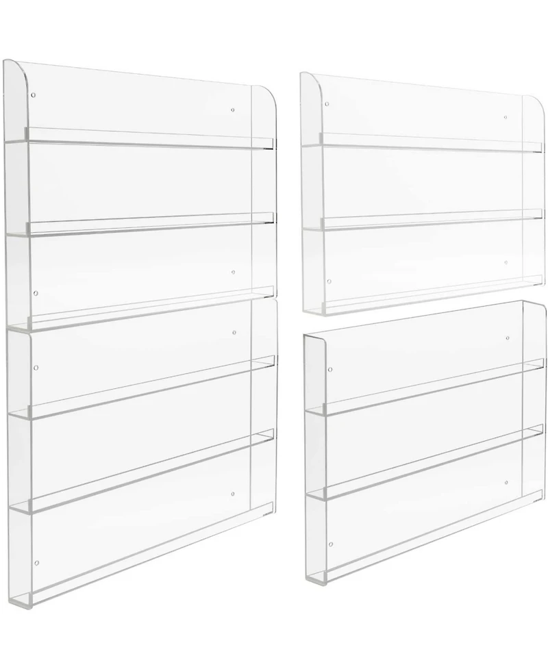 Sorbus 6-Tier Clear Acrylic Nail Polish Wall Rack Display Holder - Stylish Organizer - Holds up to 90 Nail Polish Bottles