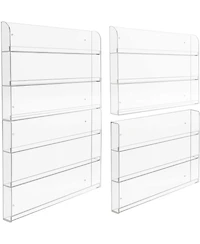 Sorbus 6-Tier Clear Acrylic Nail Polish Wall Rack Display Holder - Stylish Organizer - Holds up to 90 Nail Polish Bottles